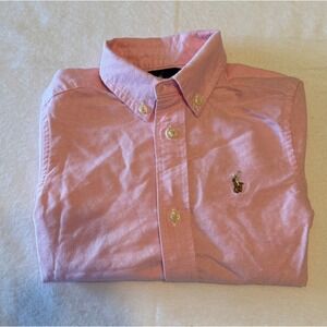 Ralph Lauren Kids Pink Oxford Button Down Shirt Long Sleeve Pony Logo 3T